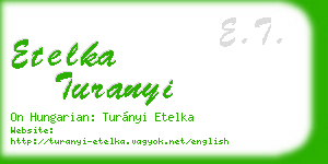 etelka turanyi business card